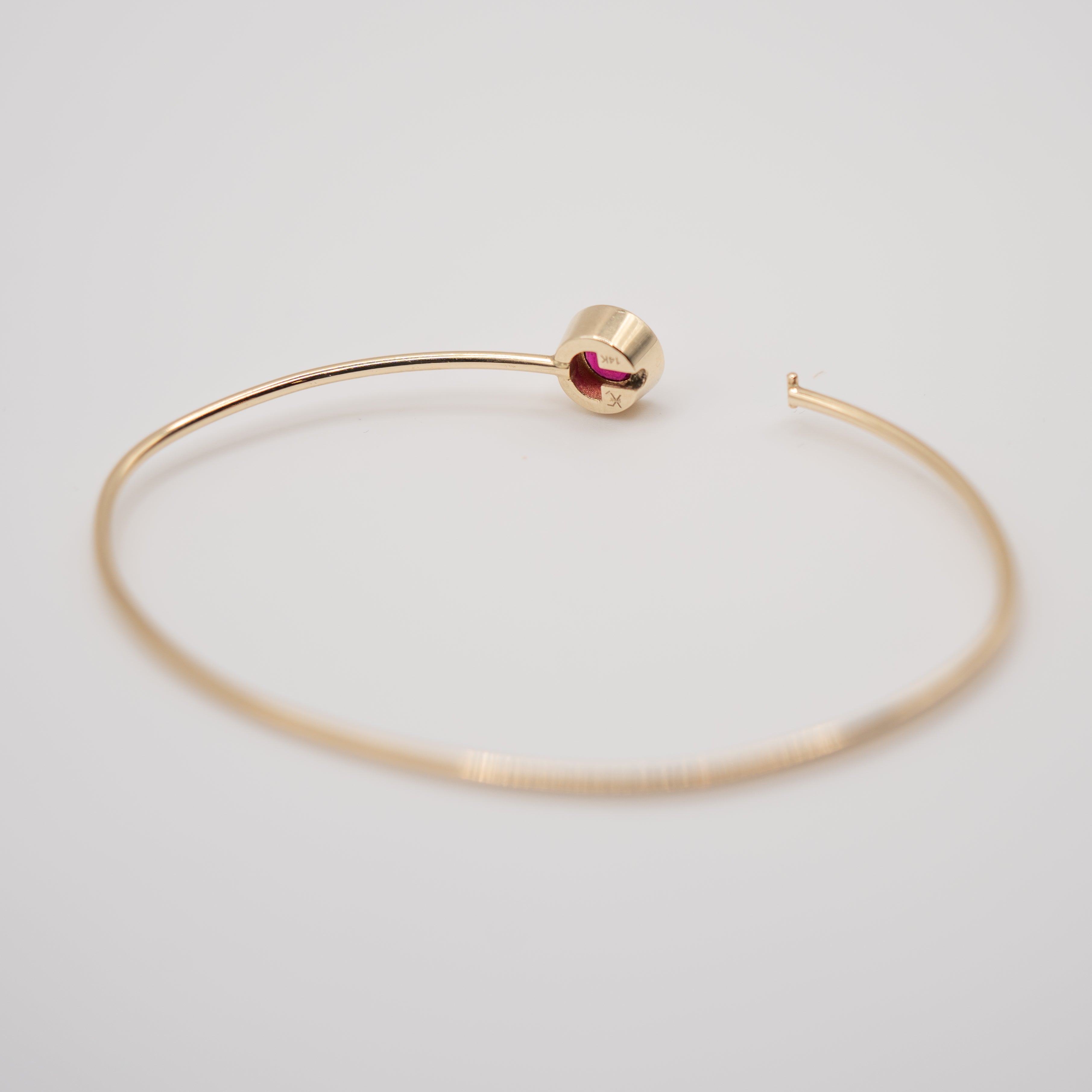 Wire Bracelet- Ruby Brilliant Cut